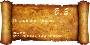 Brabander Sebes névjegykártya